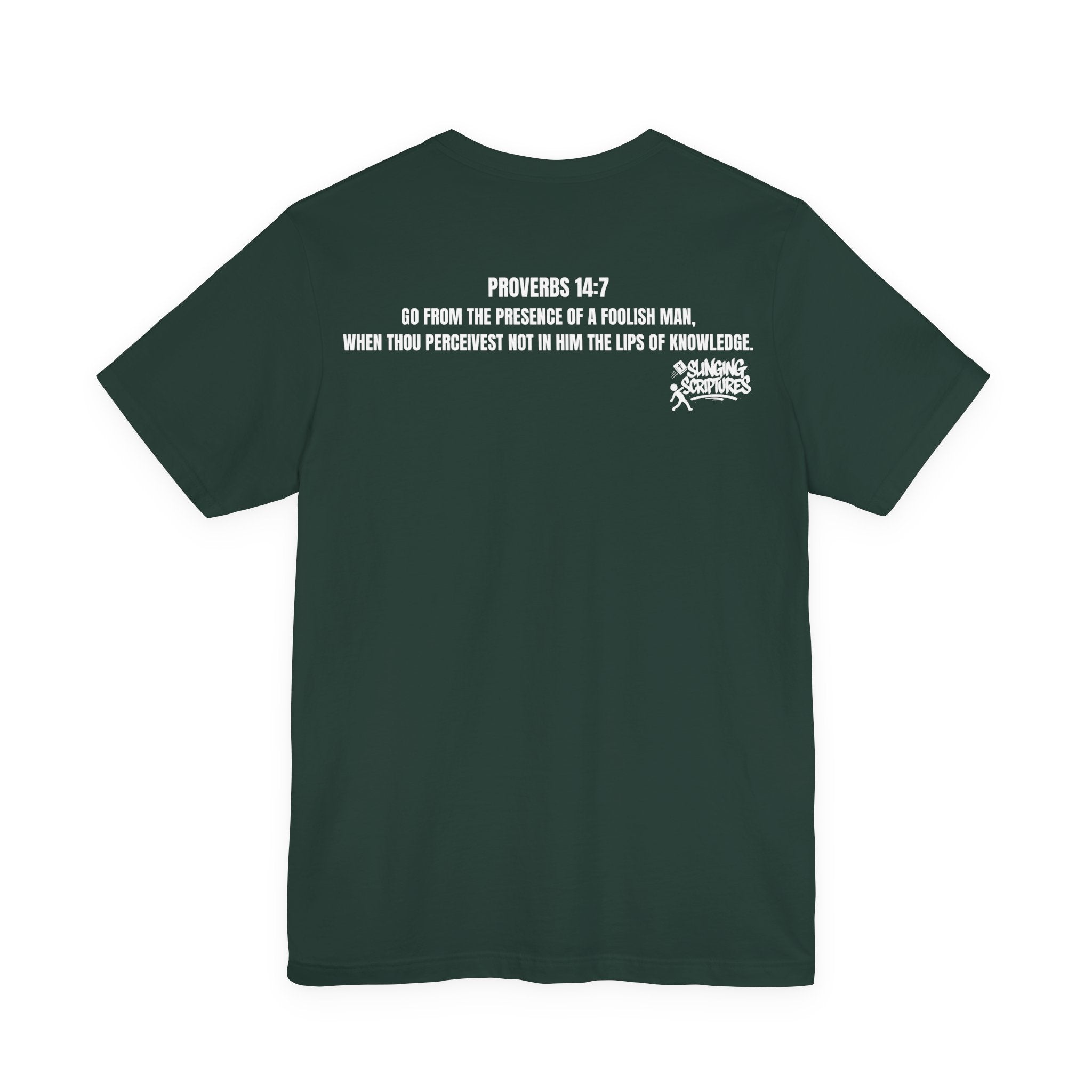 Certified Walk-Away Specialist — Proverbs 14:7 —  Unisex Jersey Short Sleeve Christian T-Shirt