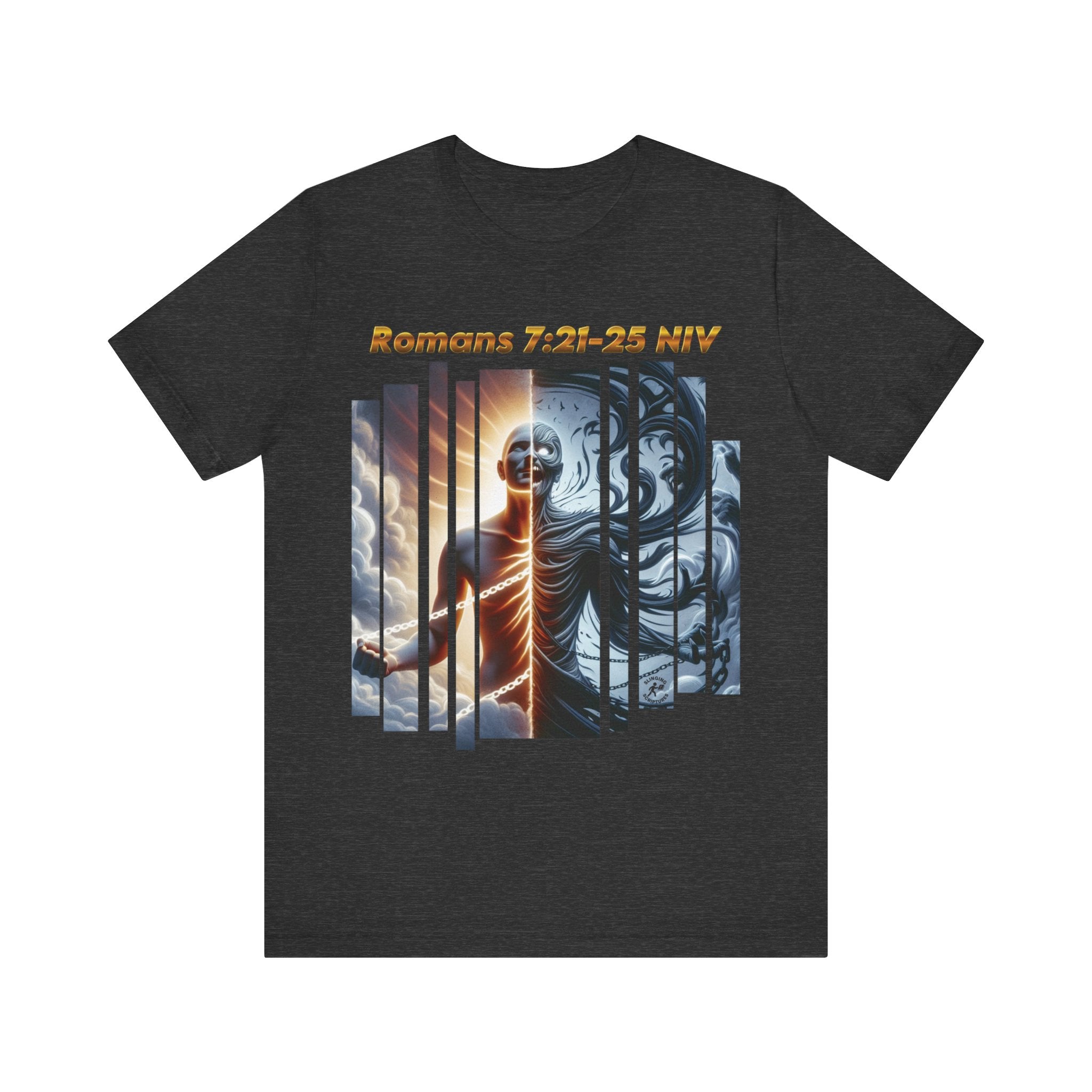Romans 7:25 Christian Jersey T-Shirt – Spiritual Quote Tee, Unisex Bible Verse Apparel, Inspirational Faith Shirt for Men & Women