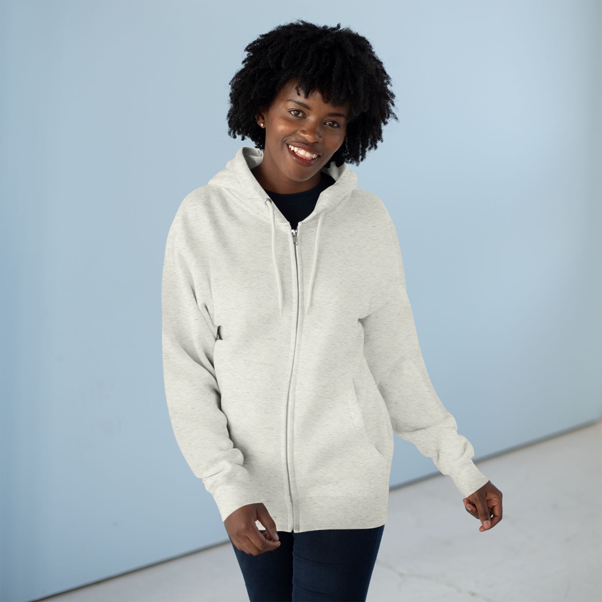 3 Crosses Easter Zip Hoodie — Minimal Script Inspirational Zip-Up