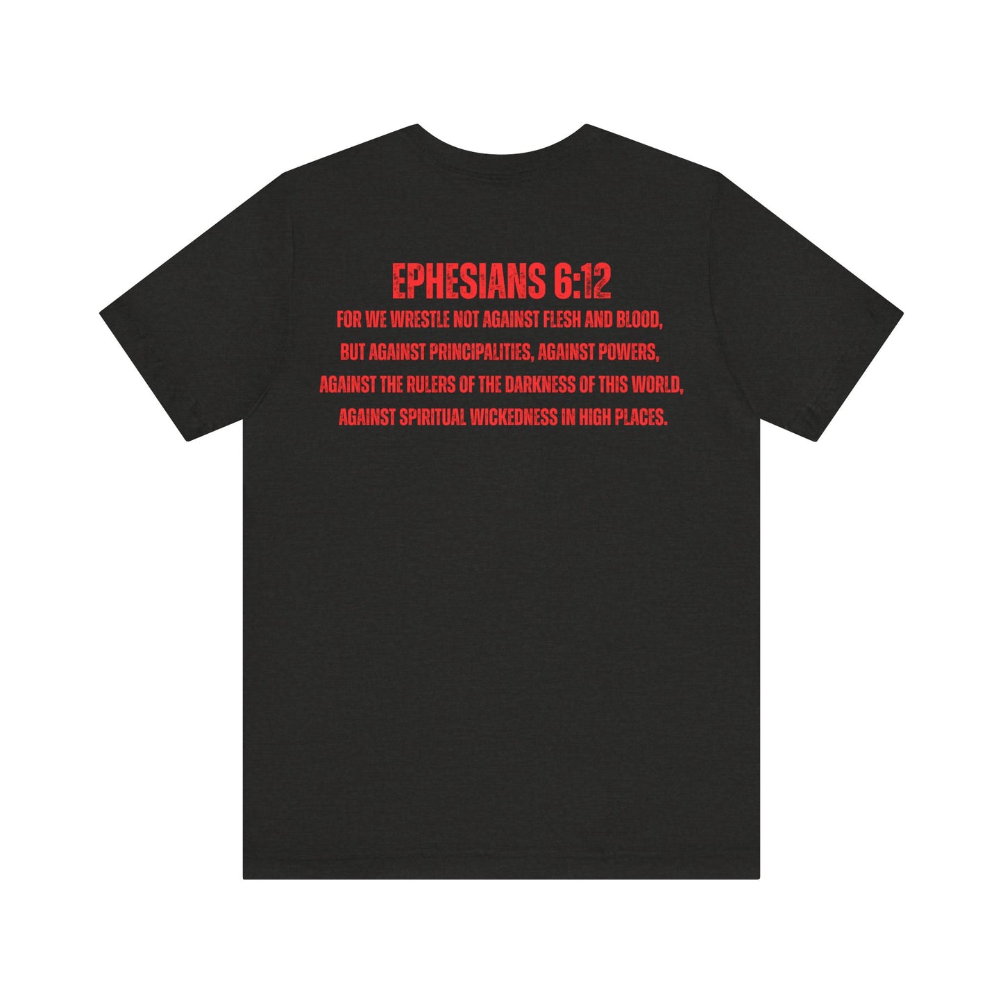 Fighting the Darkness Christian Jersey T-Shirt – Ephesians 6:12 Bible Verse Tee, Spiritual Warrior Faith Apparel
