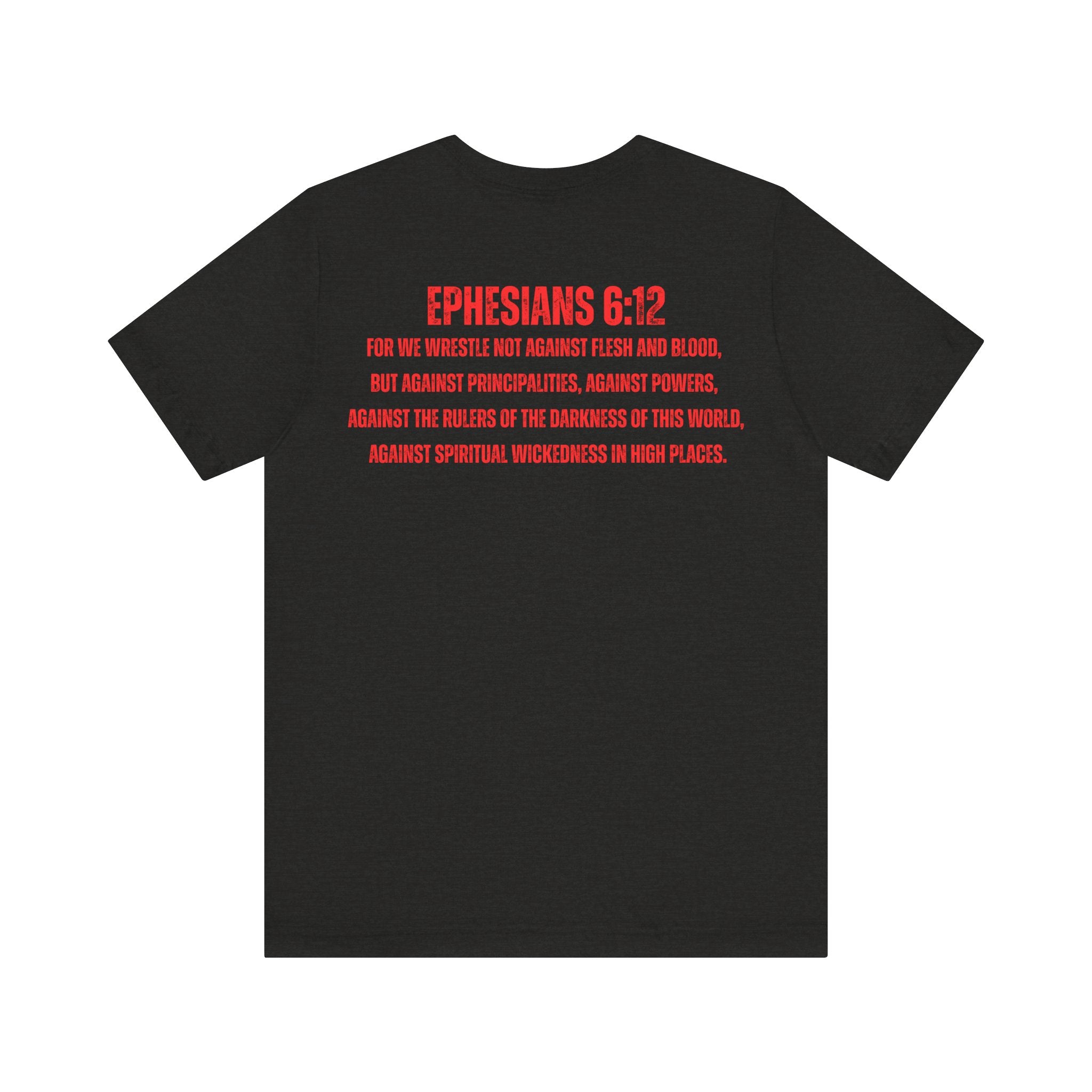 Fighting the Darkness Christian Jersey T-Shirt – Ephesians 6:12 Bible Verse Tee, Spiritual Warrior Faith Apparel