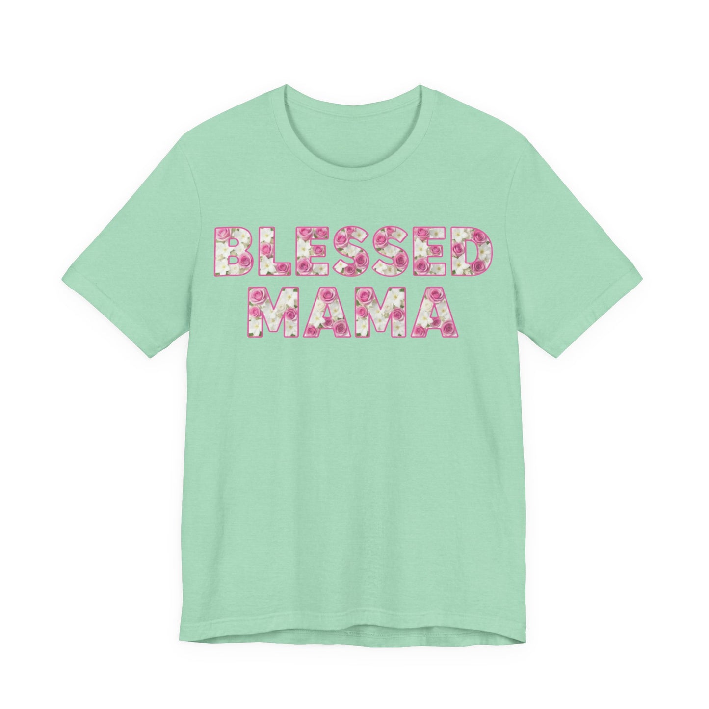 Blessed Mama Floral Tee – Southern Boutique Mother’s Day Shirt | Pink Rose Christian Mama T-Shirt | Bella Canvas Soft Women’s Gift