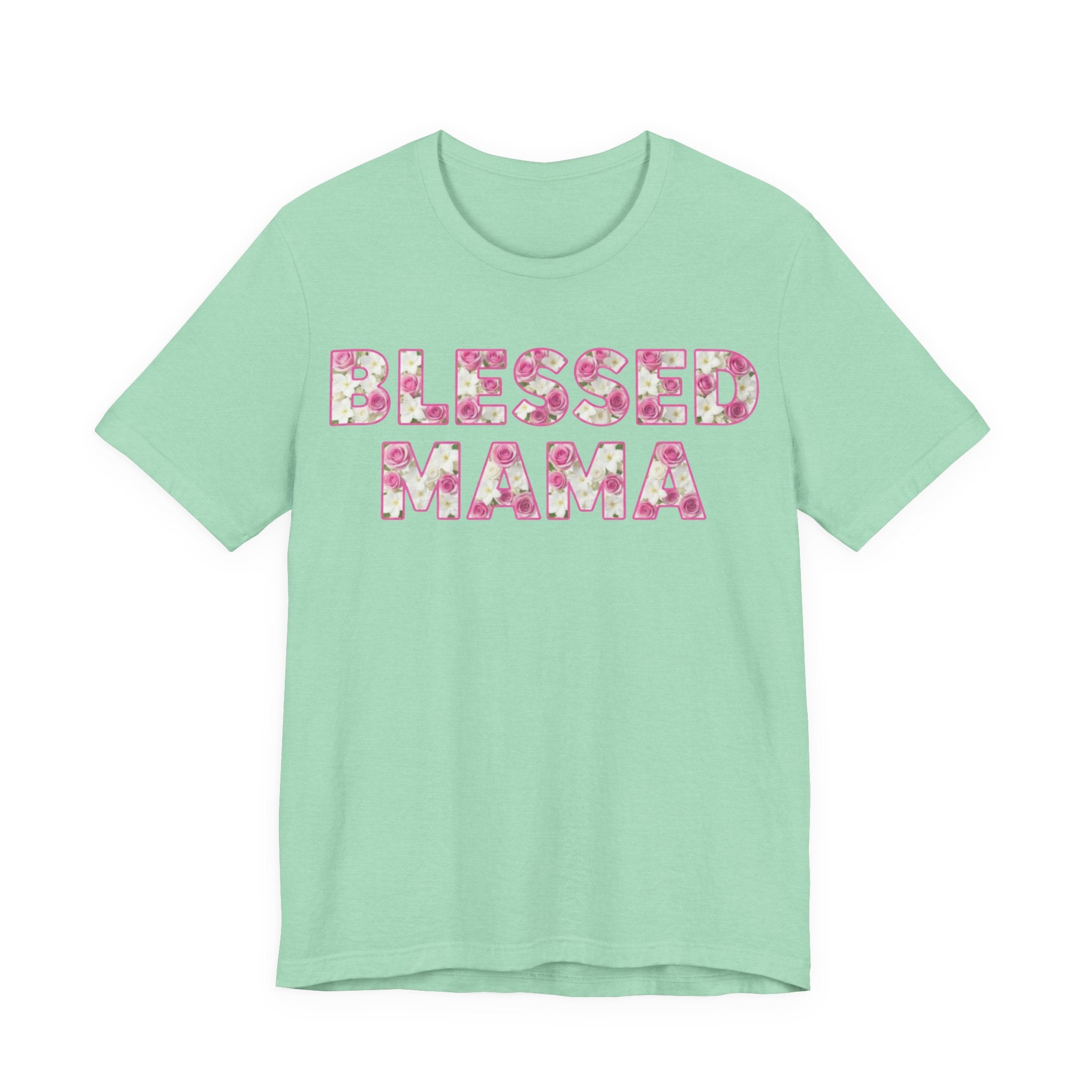 Blessed Mama Floral Tee – Southern Boutique Mother’s Day Shirt | Pink Rose Christian Mama T-Shirt | Bella Canvas Soft Women’s Gift
