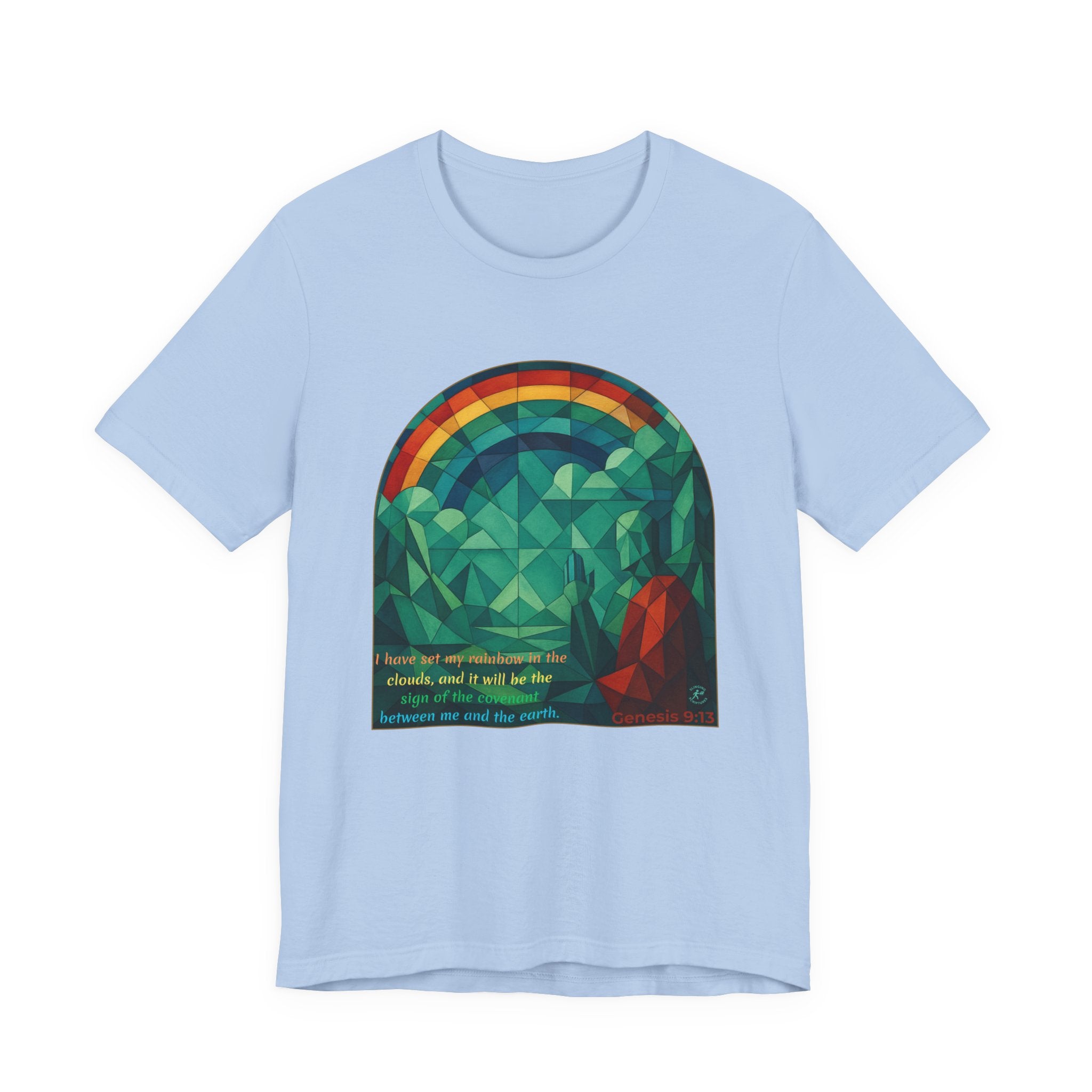 Promise Keeper Rainbow Tee — Genesis 9:13” | Unisex Jersey Short Sleeve Christian Tee