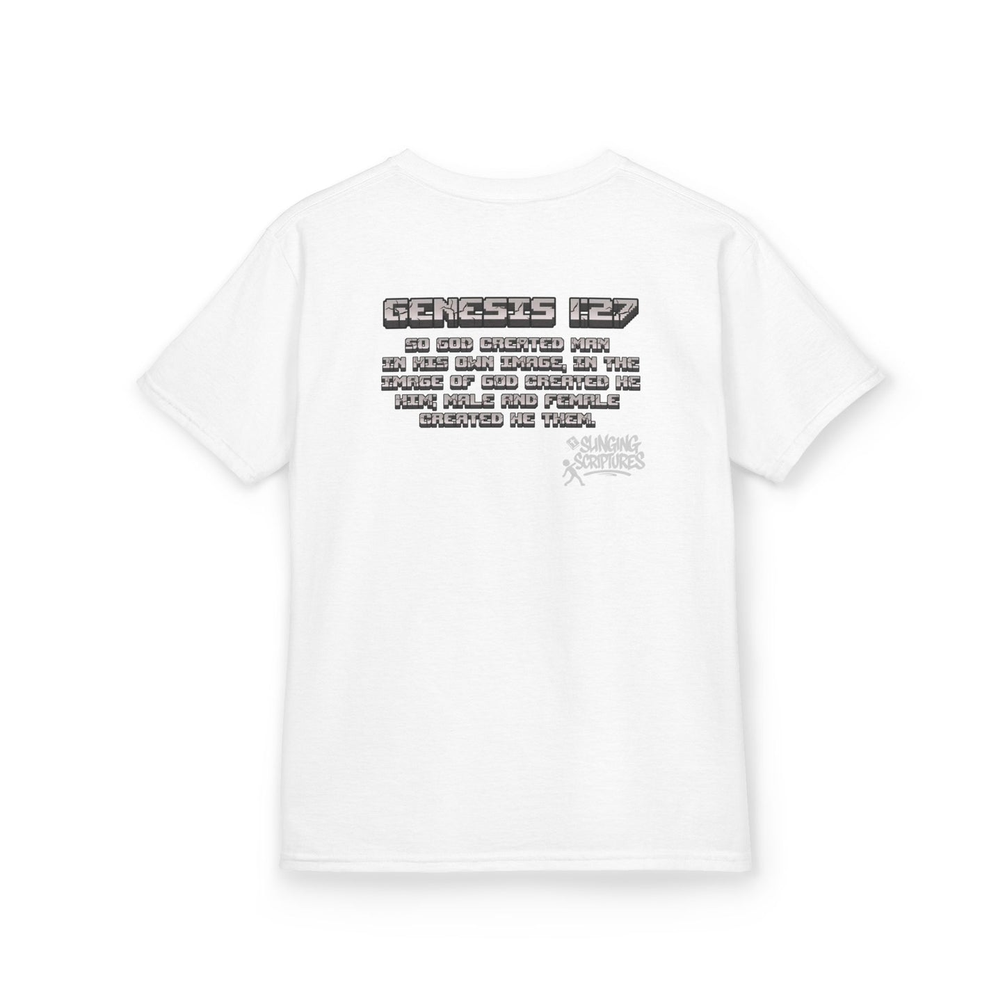 Made in the Image of God | Genesis 1:27 Christian Minecraft-Inspired Kids Tee