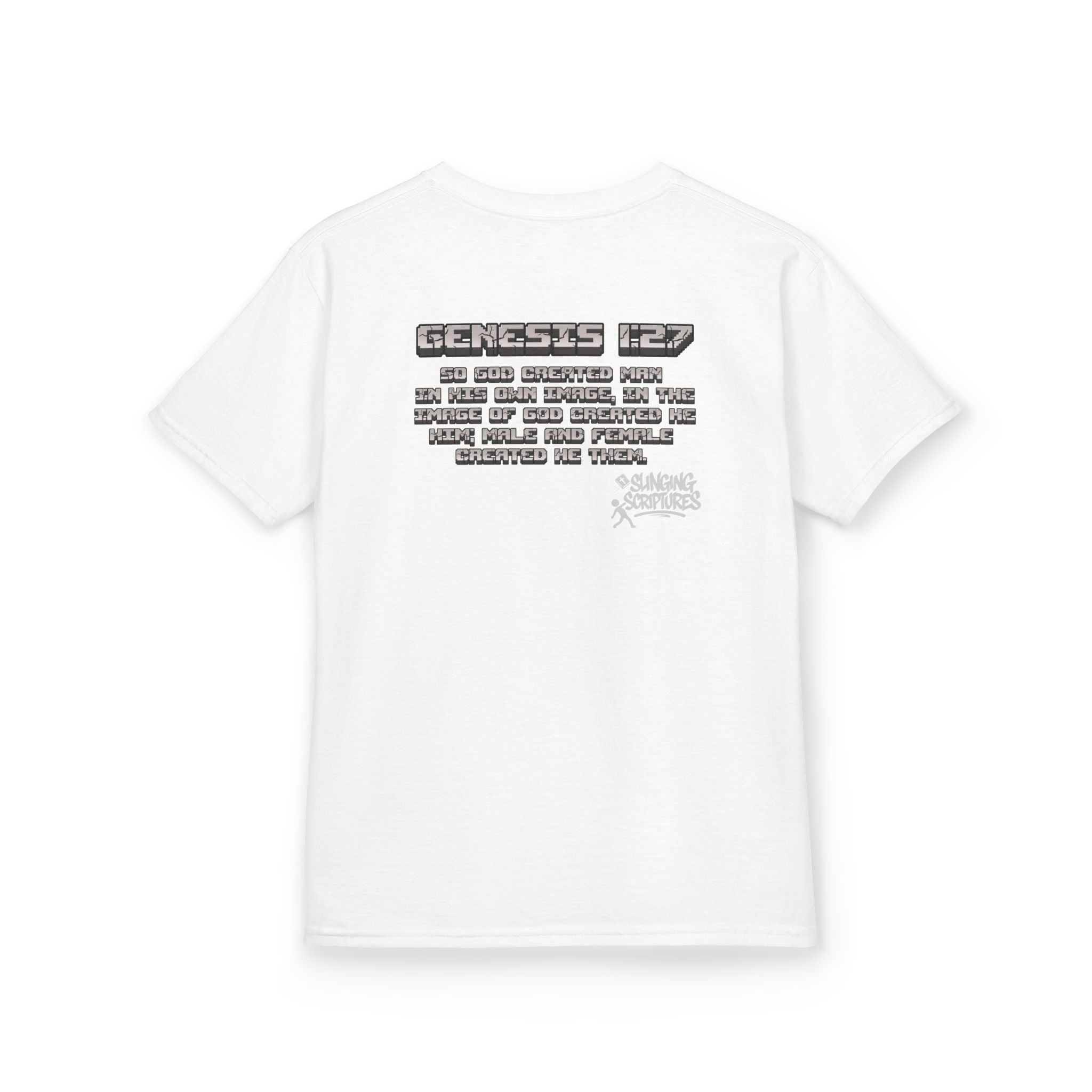 Made in the Image of God | Genesis 1:27 Christian Minecraft-Inspired Kids Tee