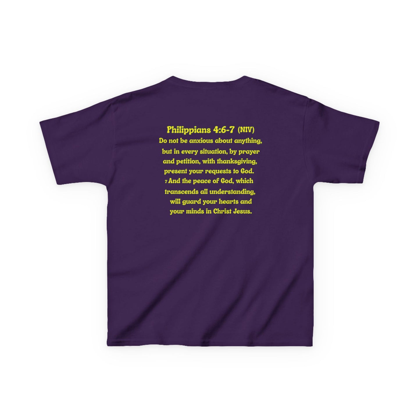 Don’t Worry, Be Happy Kids Tee | Philippians 4:6-7 Scripture Shirt