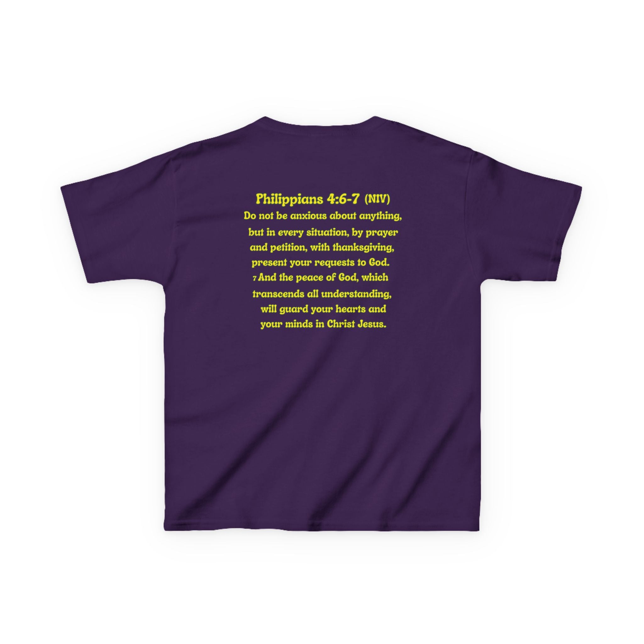 Don’t Worry, Be Happy Kids Tee | Philippians 4:6-7 Scripture Shirt
