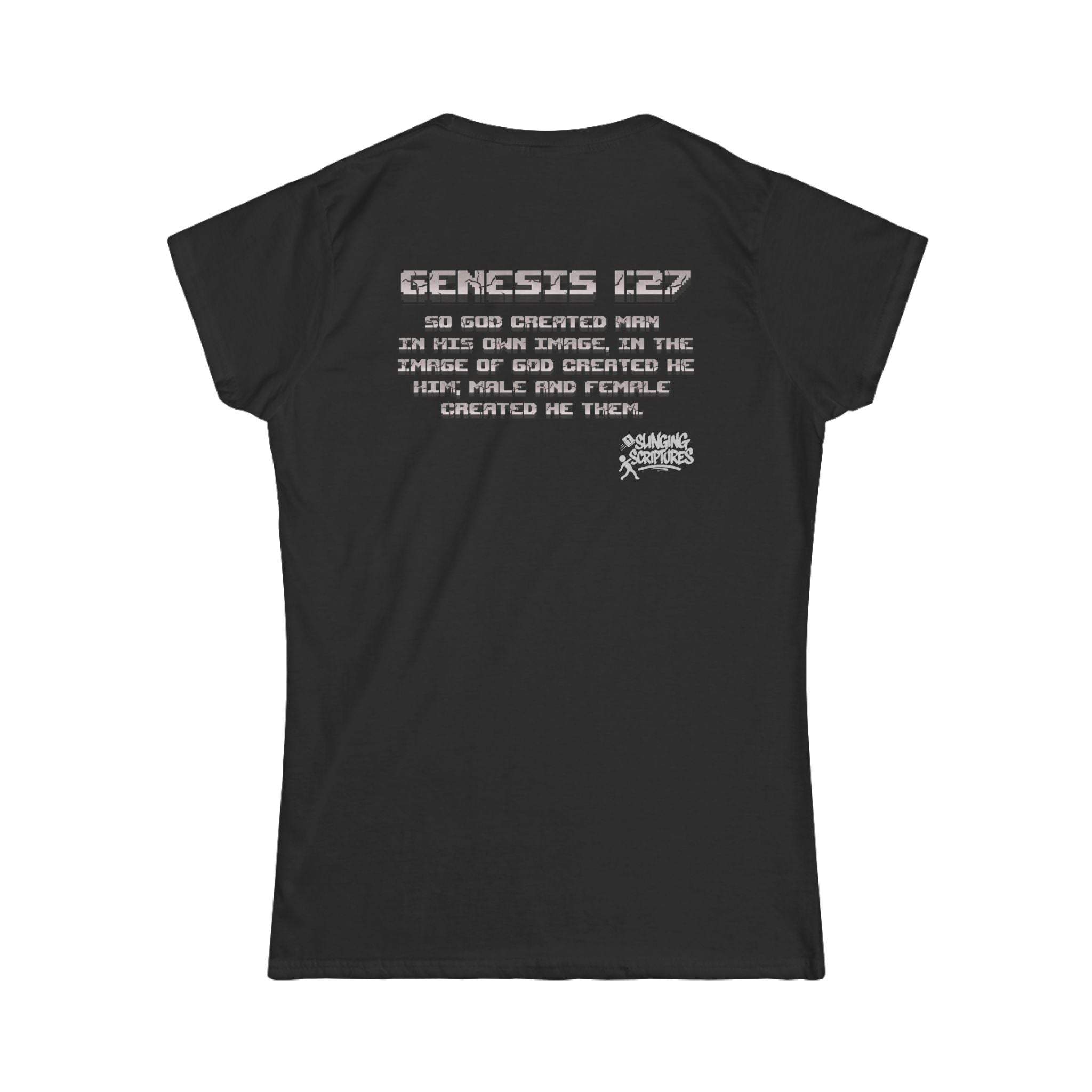 Made in the Image of God | Genesis 1:27 Christian Minecraft-Inspired Women’s Tee