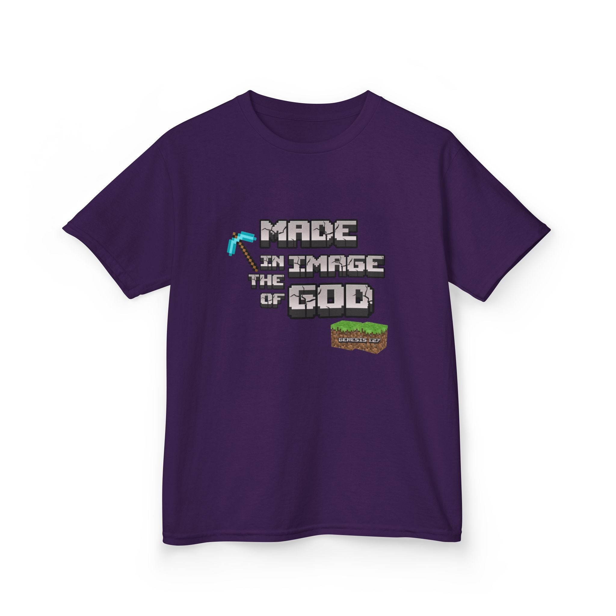 Made in the Image of God | Genesis 1:27 Christian Minecraft-Inspired Kids Tee