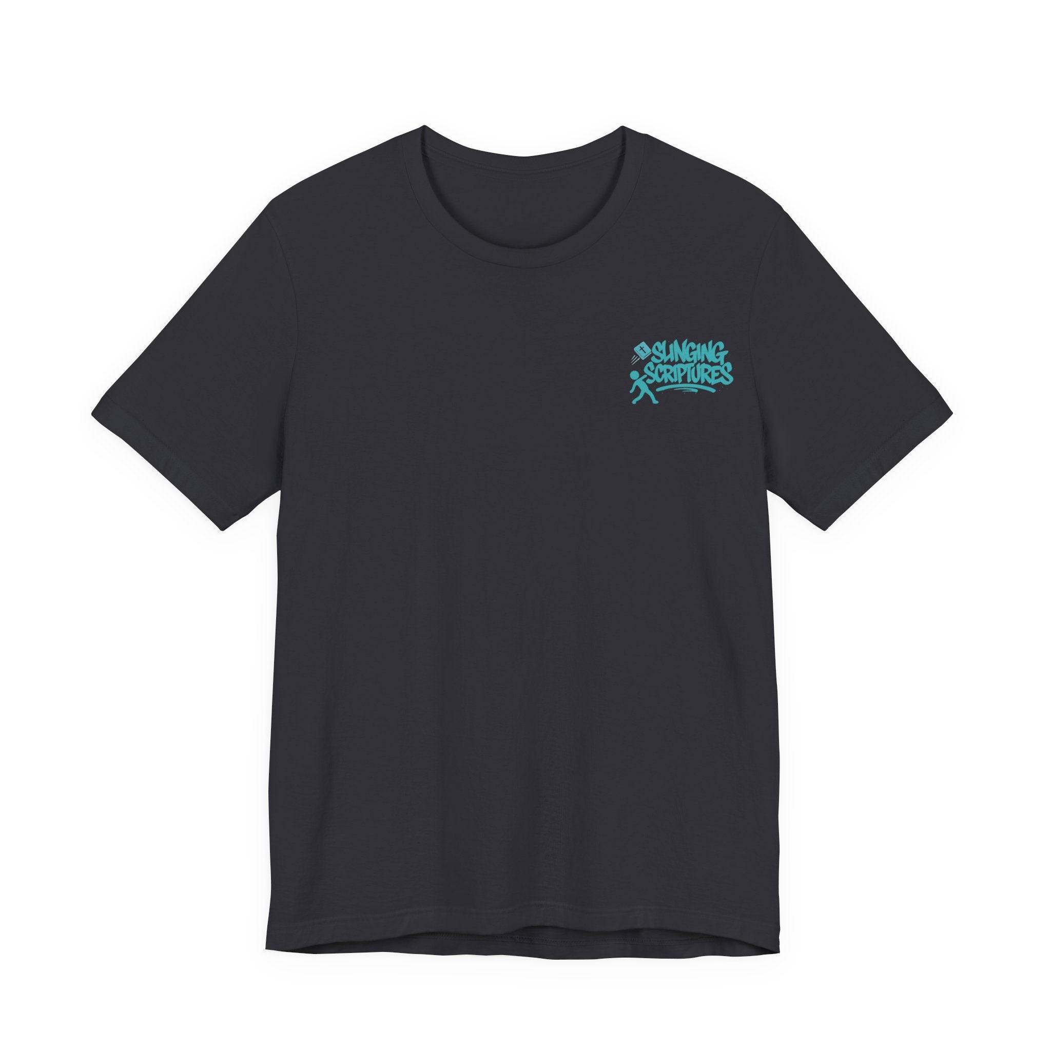 Psalm 54:2 T-Shirt – Unisex Jersey Short Sleeve Christian Tee with Praying Artwork & Slinging Scriptures Logo