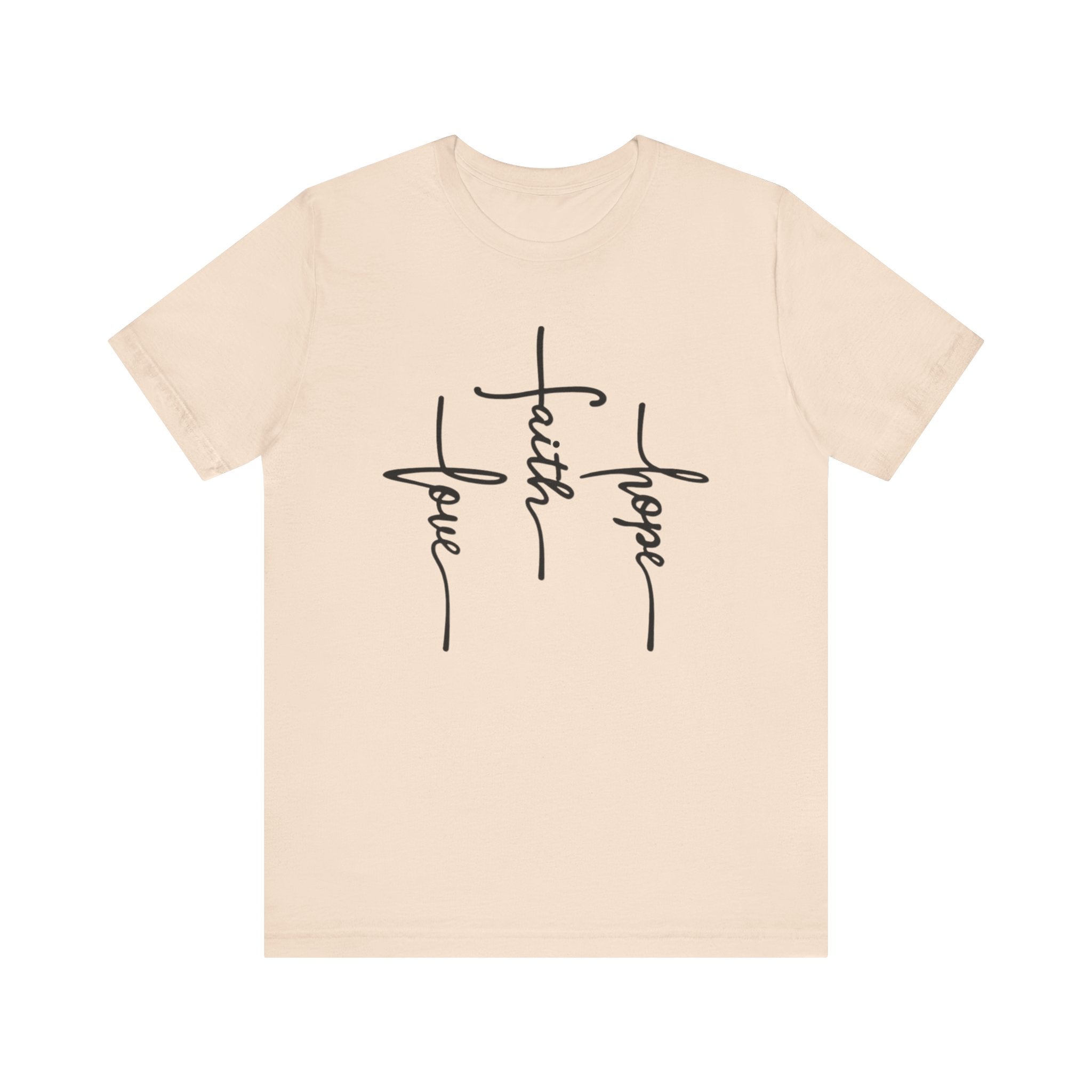 Faith, Hope, Love Tee | 1 Corinthians 13:13 Scripture Shirt | Unisex Jersey Christian T-Shirt