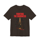 Fighting the Darkness Christian Jersey T-Shirt – Ephesians 6:12 Bible Verse Tee, Spiritual Warrior Faith Apparel
