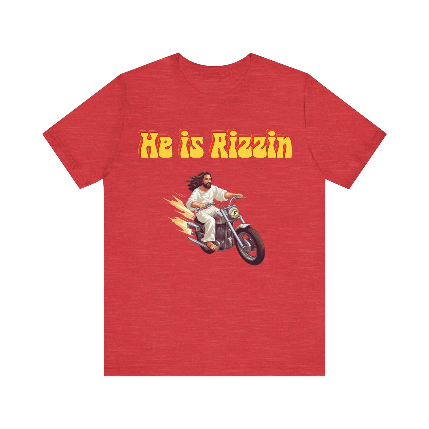 He is Rizzin Unisex Jersey Short Sleeve Tee with Matthew 11:28