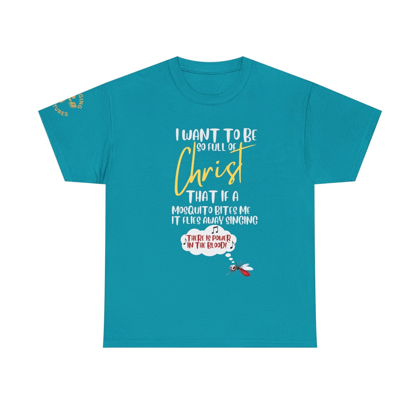 So Full of Christ — “Mosquito Sings Power in the Blood” | Unisex Heavy Cotton Christian T-Shirt