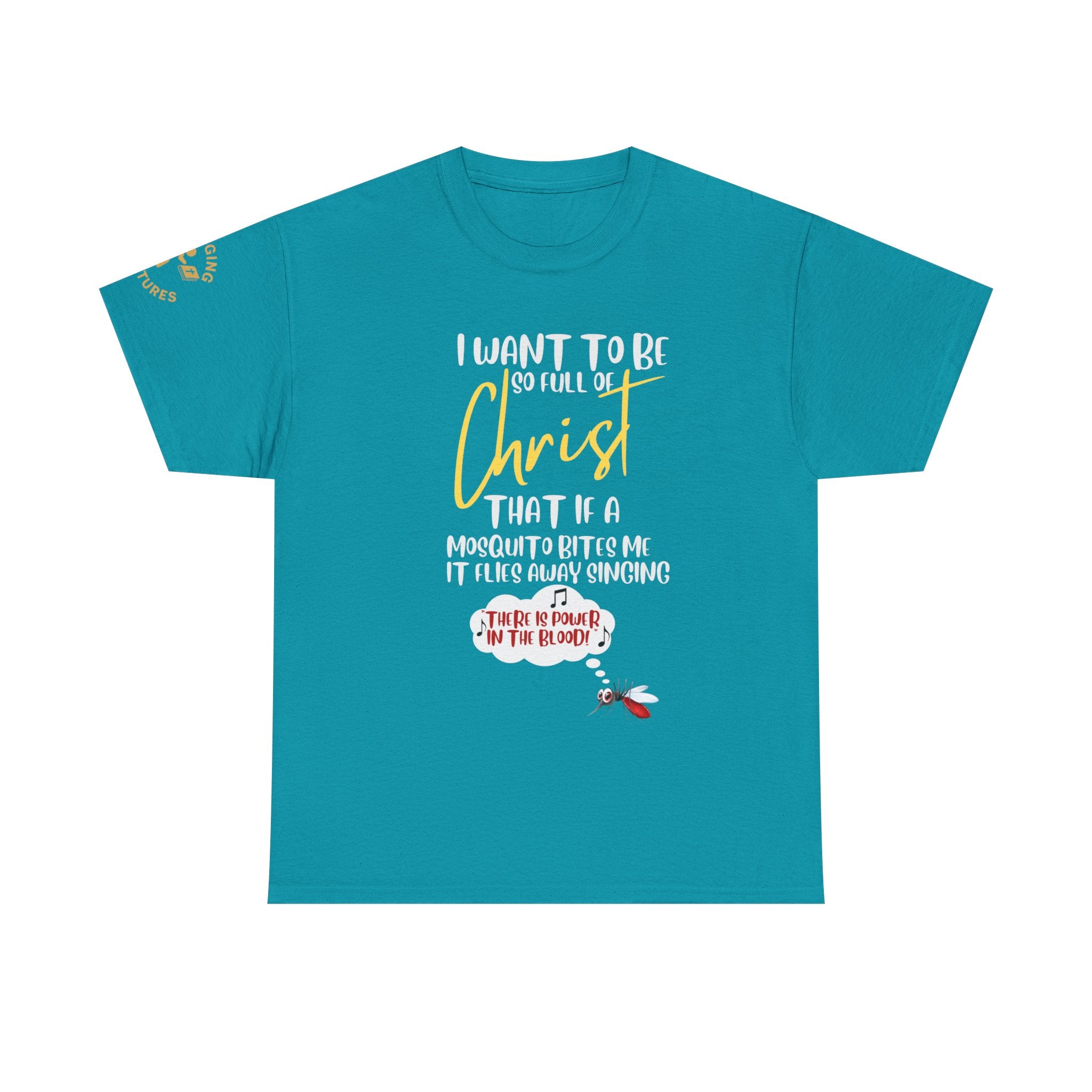 So Full of Christ — “Mosquito Sings Power in the Blood” | Unisex Heavy Cotton Christian T-Shirt