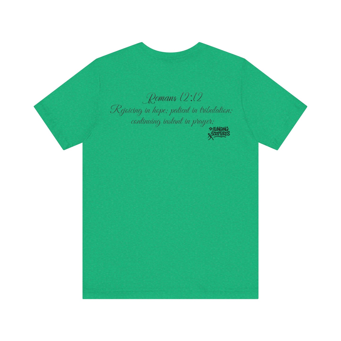 Pray It Forward Tee — Romans 12:12 | Unisex Christian Jersey T-Shirt | Inspirational Prayer Shirt | Faith-Based Apparel