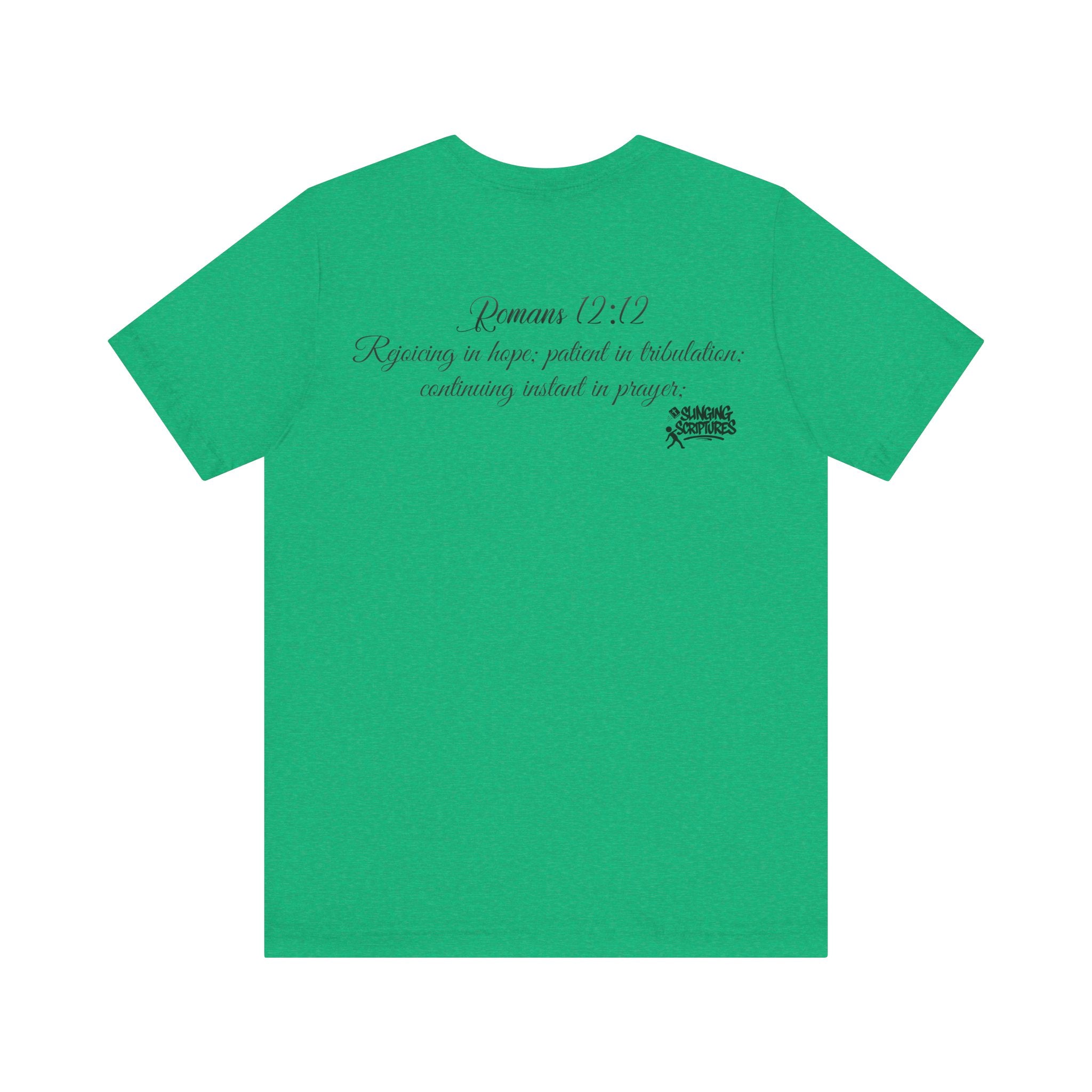 Pray It Forward Tee — Romans 12:12 | Unisex Christian Jersey T-Shirt | Inspirational Prayer Shirt | Faith-Based Apparel