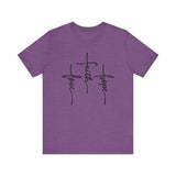 Faith, Hope, Love Tee | 1 Corinthians 13:13 Scripture Shirt | Unisex Jersey Christian T-Shirt