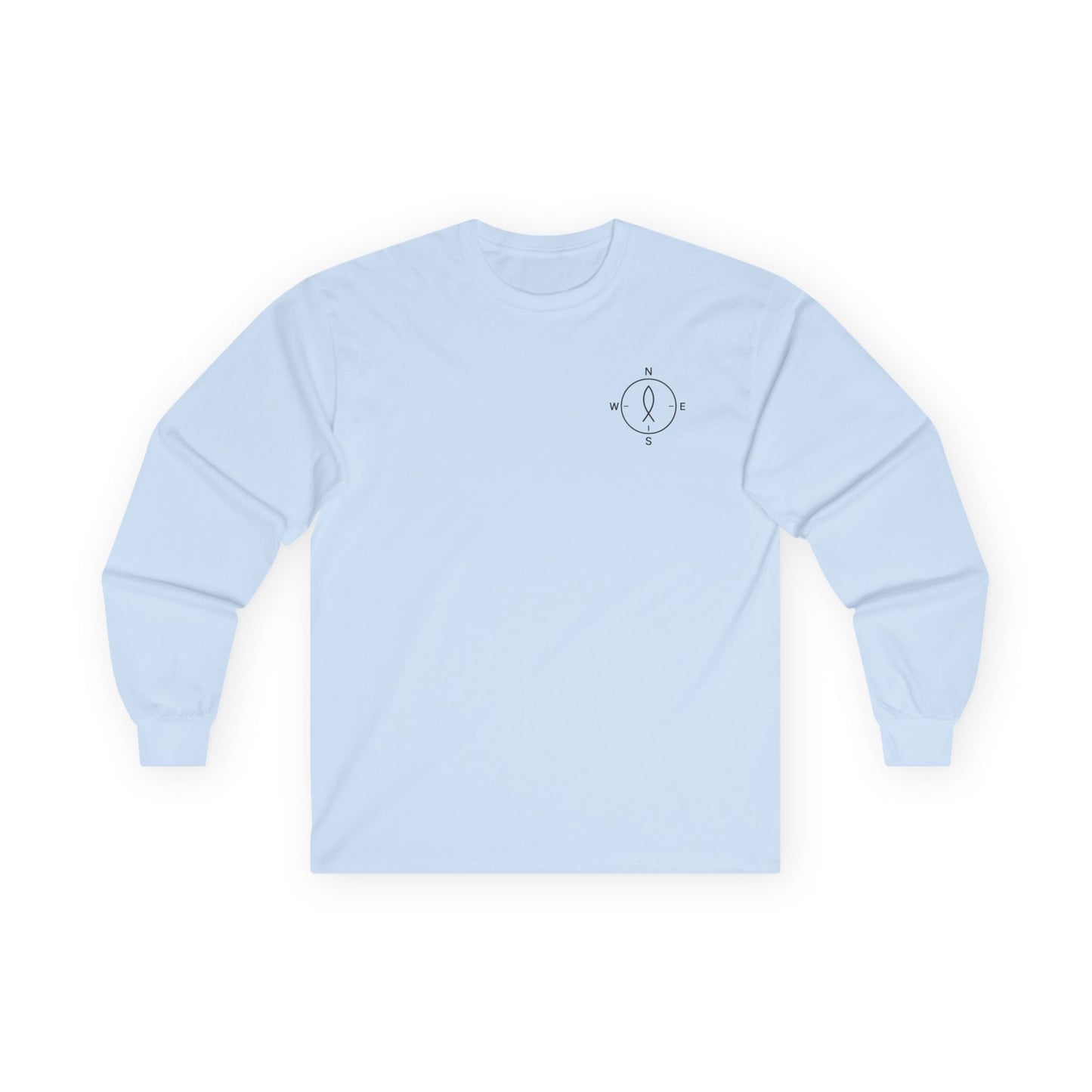 Guide My Steps — Compass Minimalist Christian Long Sleeve Tee | Unisex Ultra-Cotton Faith-Based Shirt
