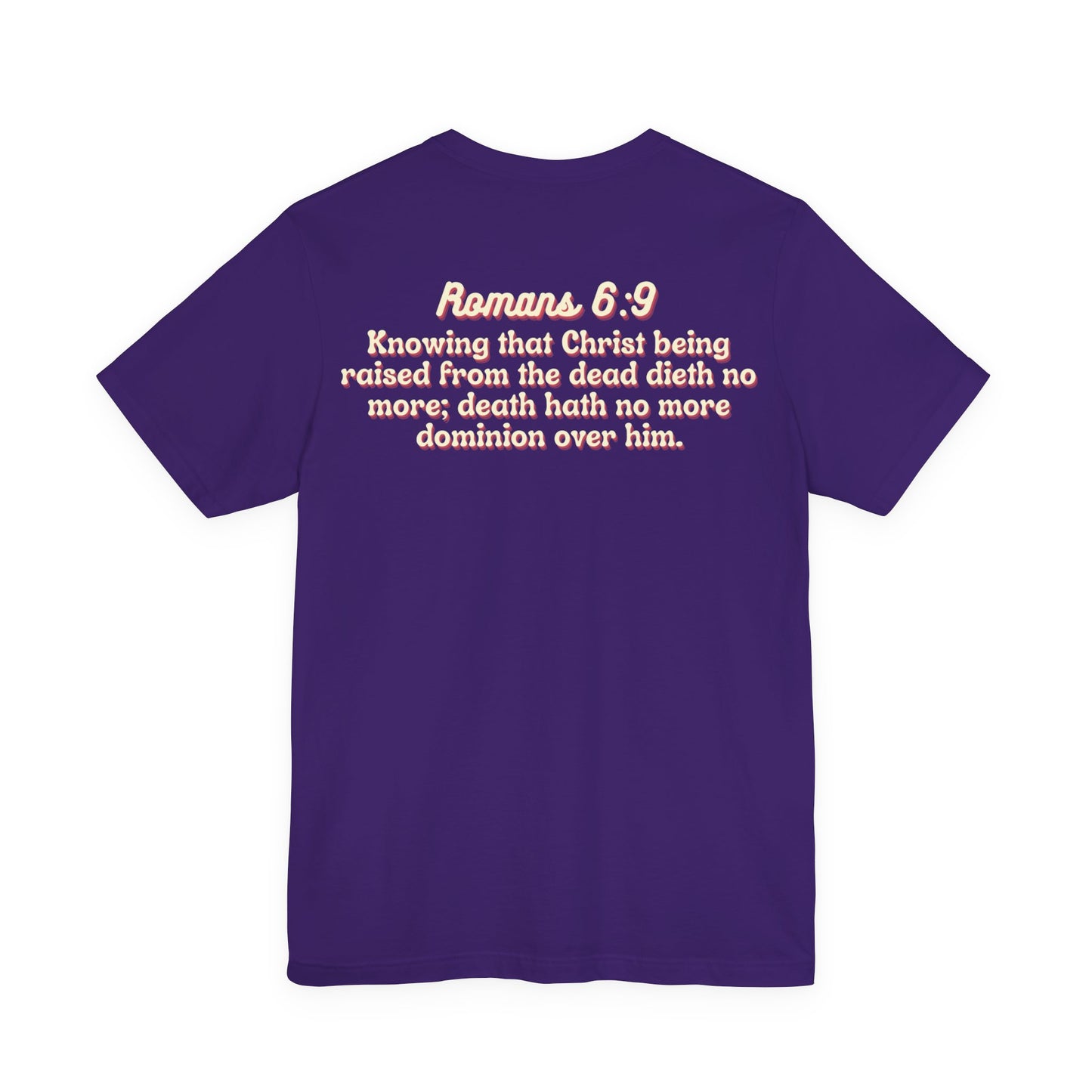 Jesus the Ultimate Deadlifter Tee — Romans 6:9 | Unisex Jersey Short Sleeve Christian T-Shirt