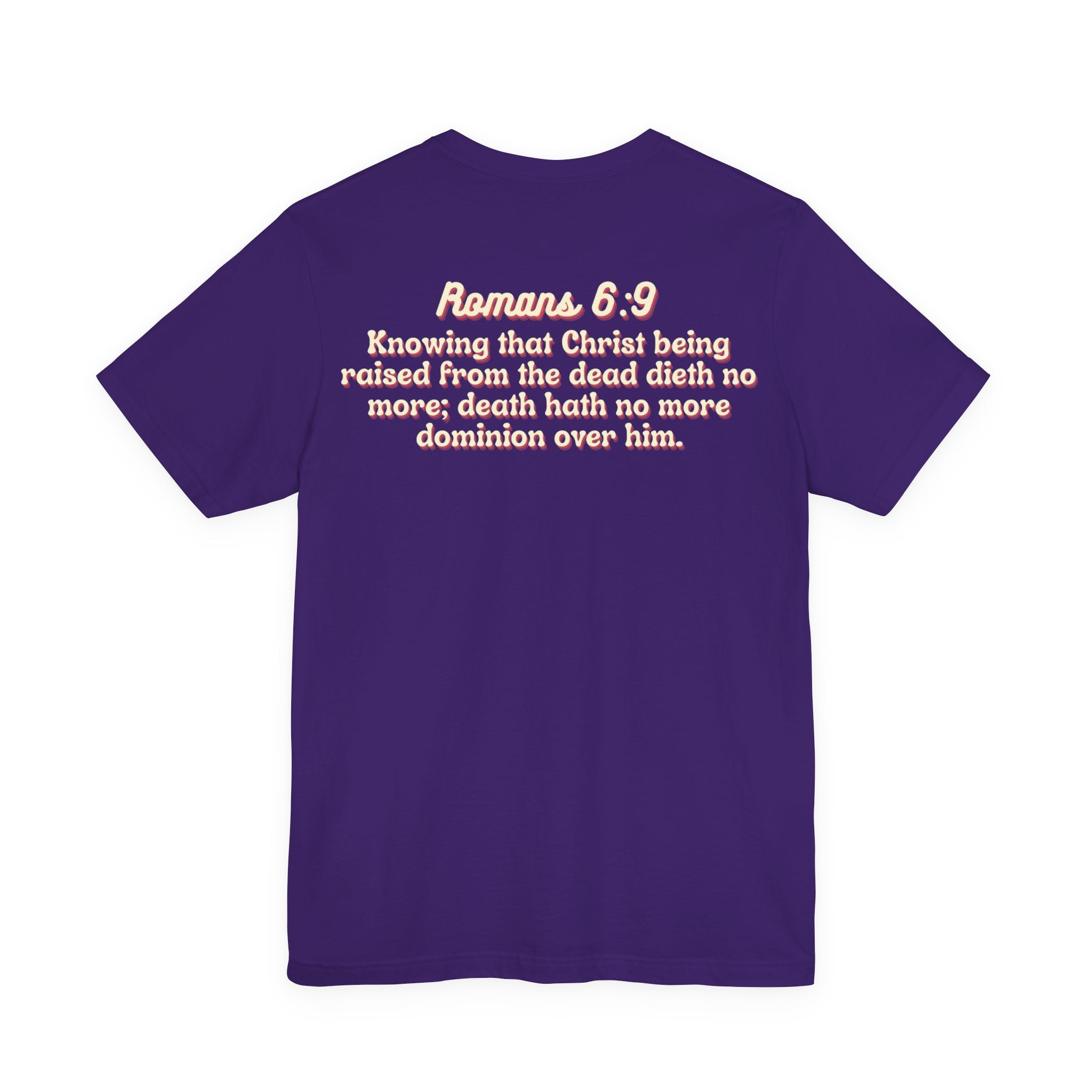 Jesus the Ultimate Deadlifter Tee — Romans 6:9 | Unisex Jersey Short Sleeve Christian T-Shirt