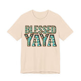 Blessed Yaya Bella Canvas T-Shirt, Boutique Grandma Shirt, Southern Marquee Letter Tee, Soft Christian Gift for Yaya