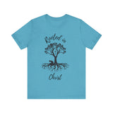 Rooted in Christ Tee | Colossians 2:6-7 Scripture Shirt | Christian Faith T-Shirt