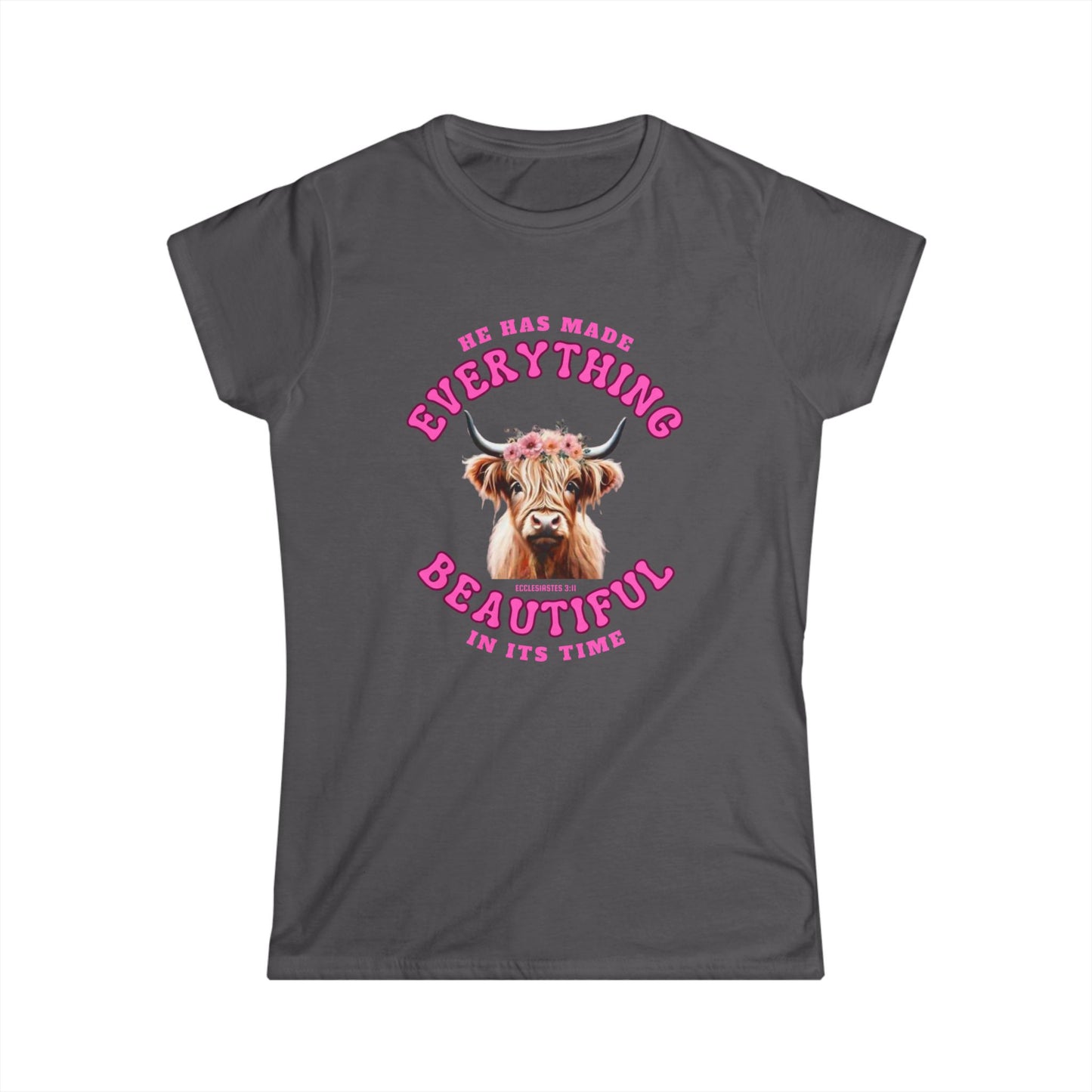 Everything Beautiful in Its Time Women’s Tee | Ecclesiastes 3:11 Scripture Shirt | Christian Faith T-Shirt for Women