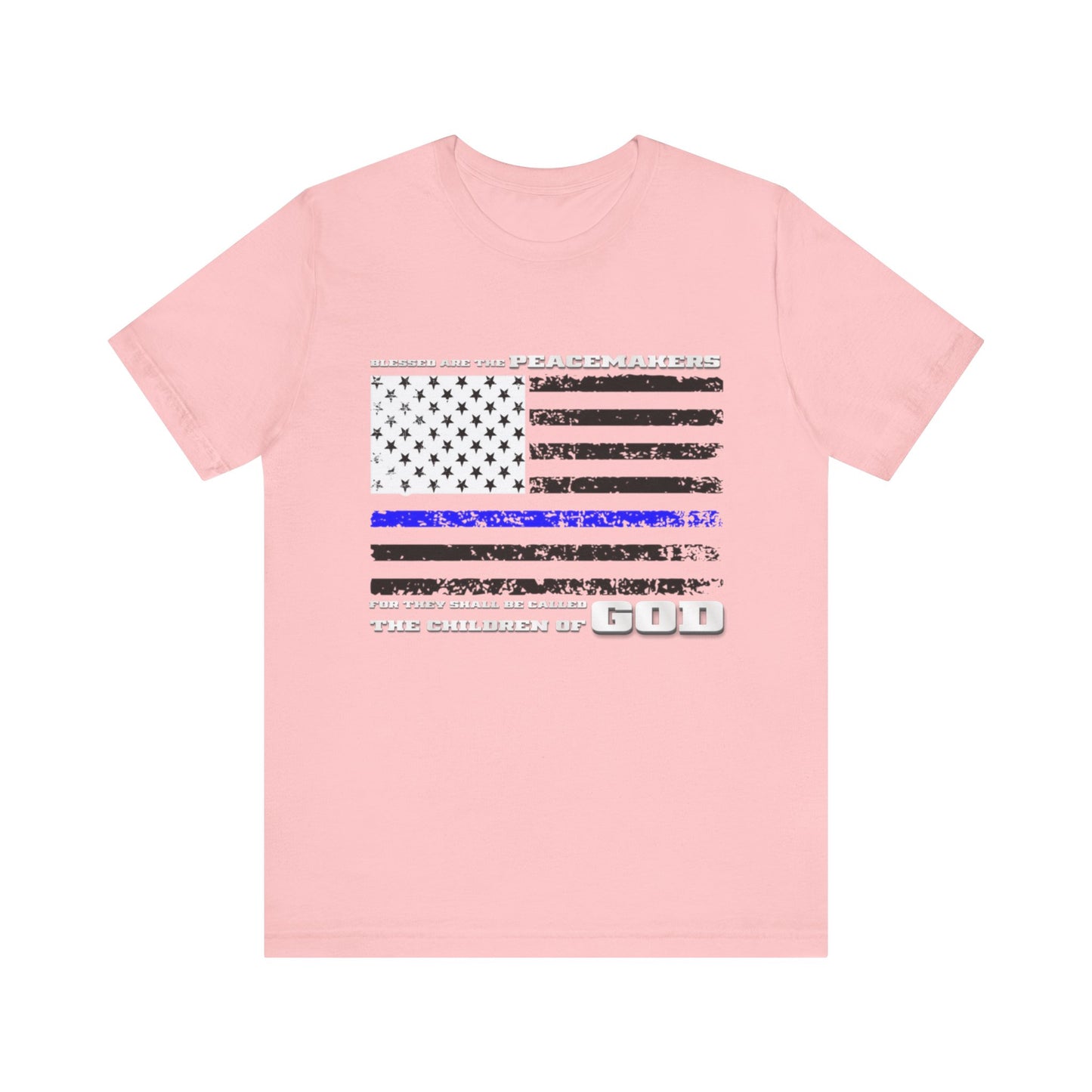 Blessed Are the Peacemakers — Thin Blue Line Christian Patriotic Jersey T-Shirt | Matthew 5:9