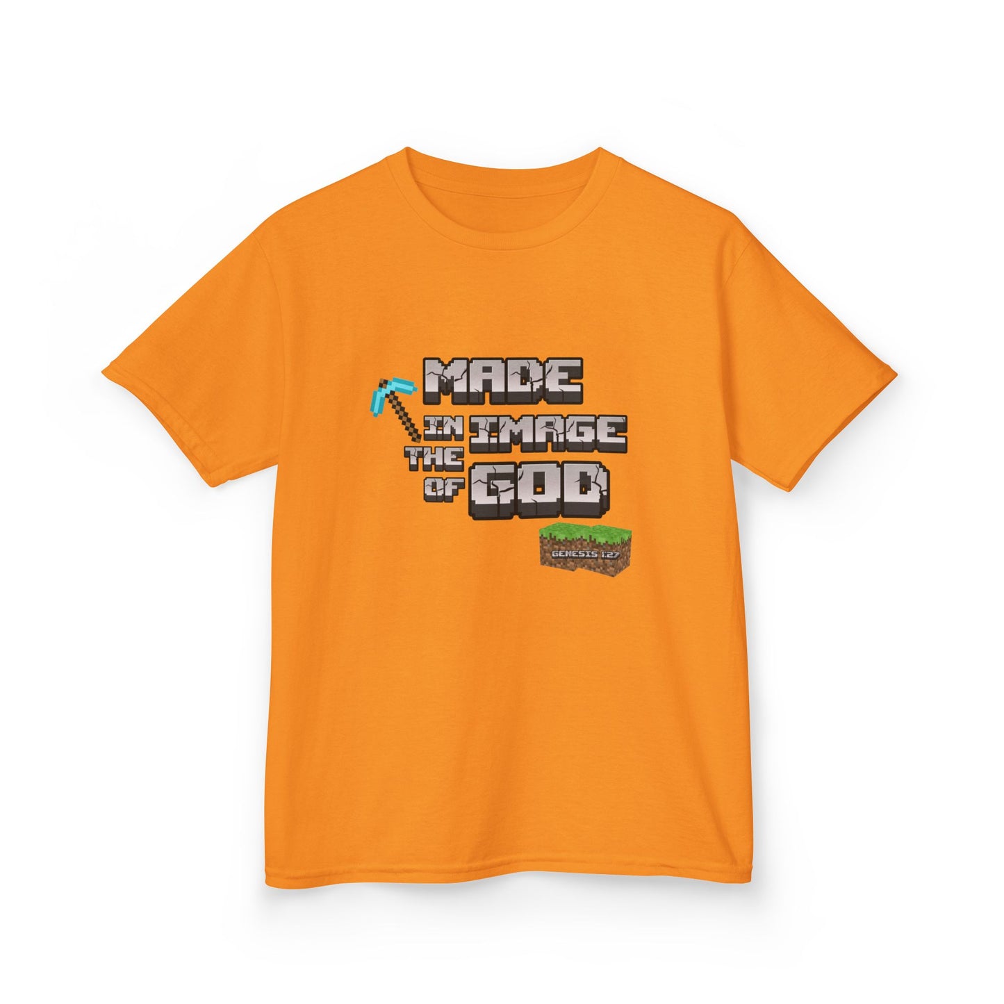 Made in the Image of God | Genesis 1:27 Christian Minecraft-Inspired Kids Tee