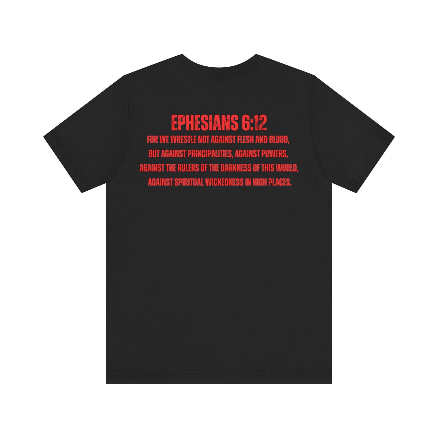 Fighting the Darkness Christian Jersey T-Shirt – Ephesians 6:12 Bible Verse Tee, Spiritual Warrior Faith Apparel