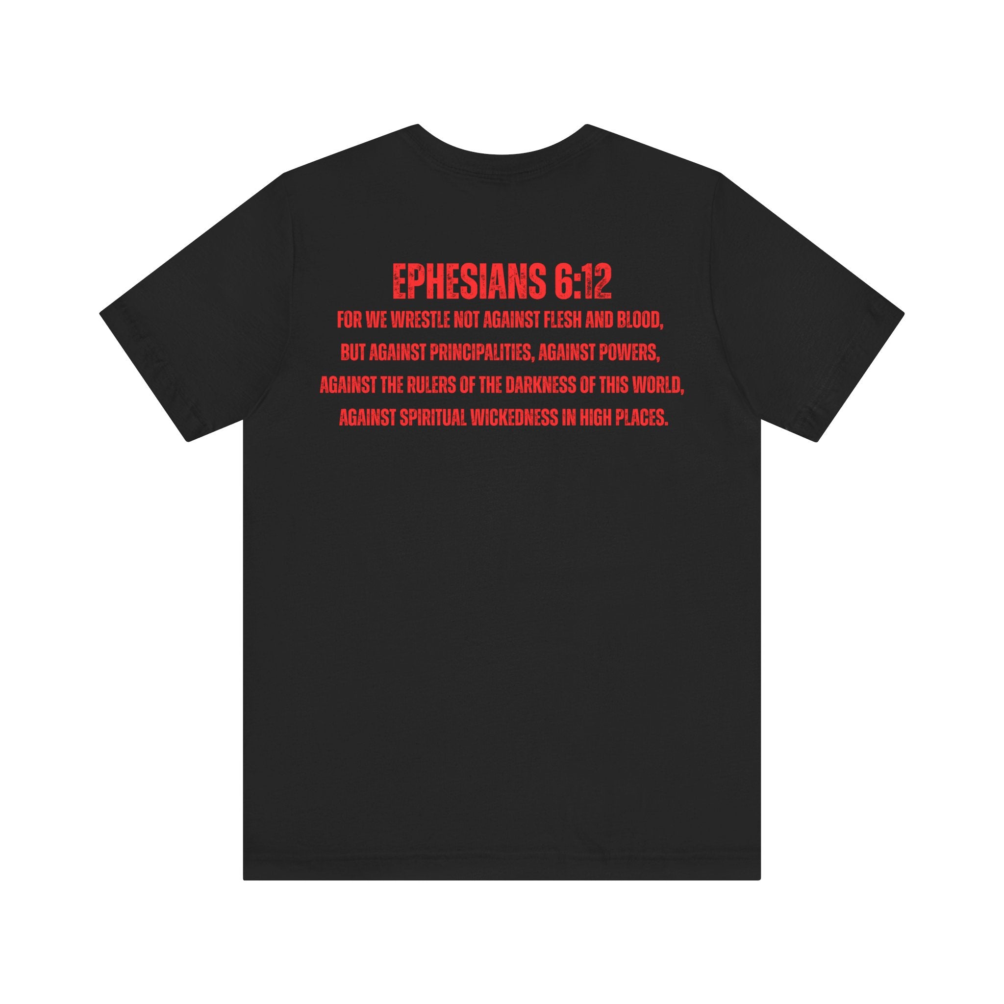 Fighting the Darkness Christian Jersey T-Shirt – Ephesians 6:12 Bible Verse Tee, Spiritual Warrior Faith Apparel
