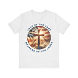 Land of the Free Because of the Cross Tee | Patriotic Christian Shirt | Unisex Jersey Short Sleeve