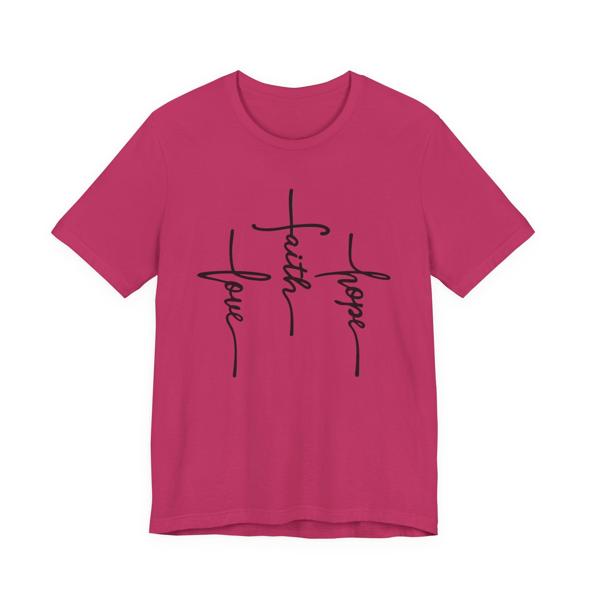 Faith, Hope, Love Tee | 1 Corinthians 13:13 Scripture Shirt | Unisex Jersey Christian T-Shirt