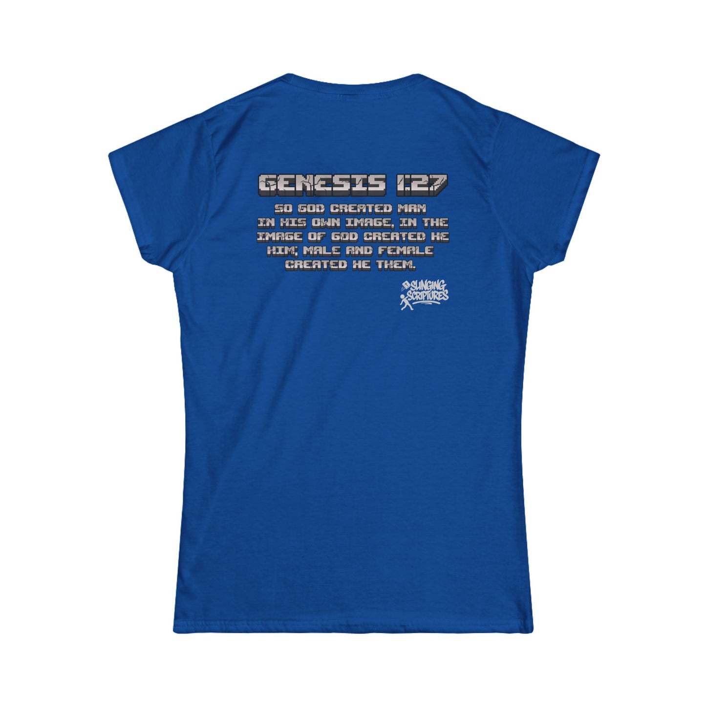 Made in the Image of God | Genesis 1:27 Christian Minecraft-Inspired Women’s Tee