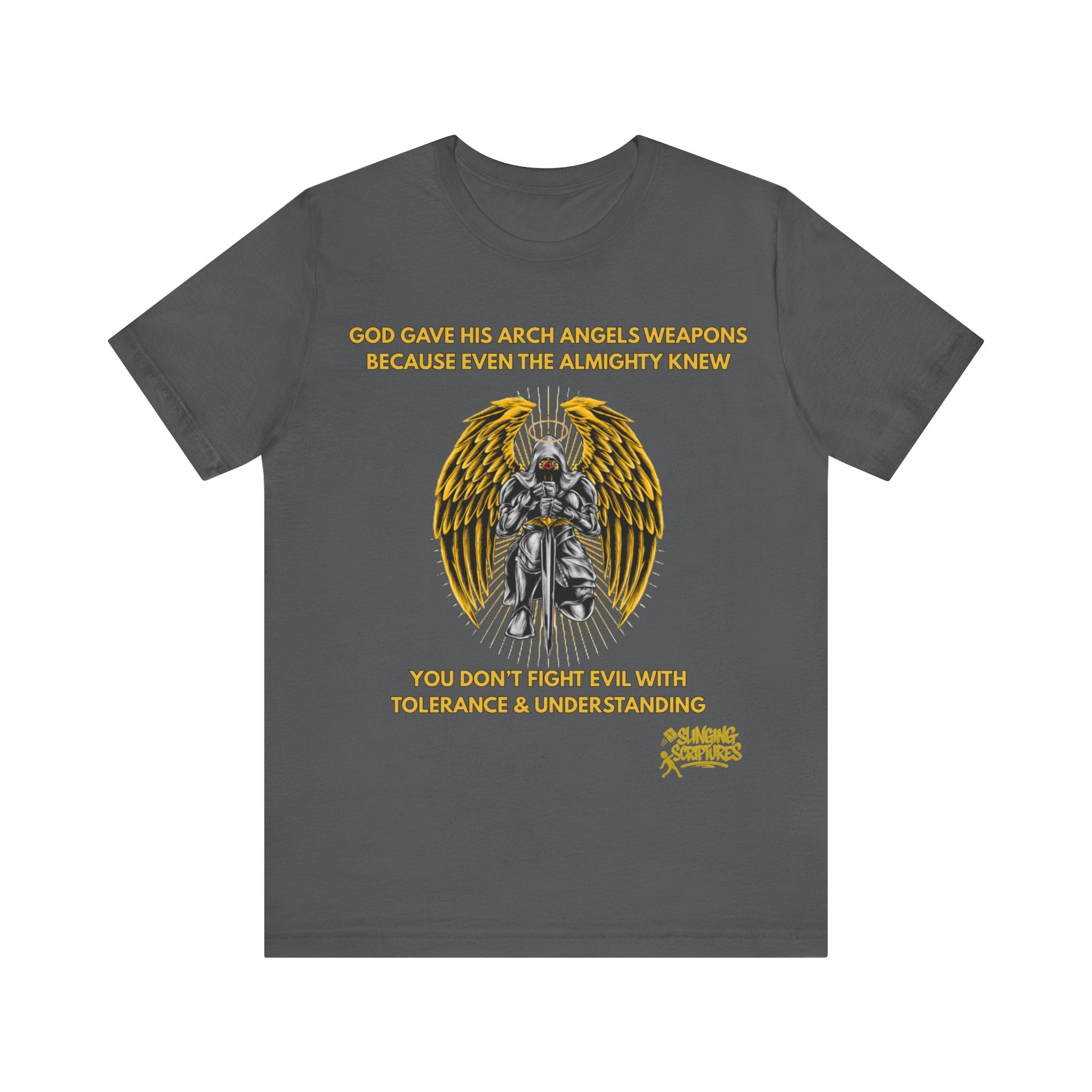 Archangel Warrior Tee | Christian Battle Shirt | Bold Faith T-Shirt | Unisex Jersey Short Sleeve