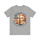 Land of the Free Because of the Cross Tee | Patriotic Christian Shirt | Unisex Jersey Short Sleeve