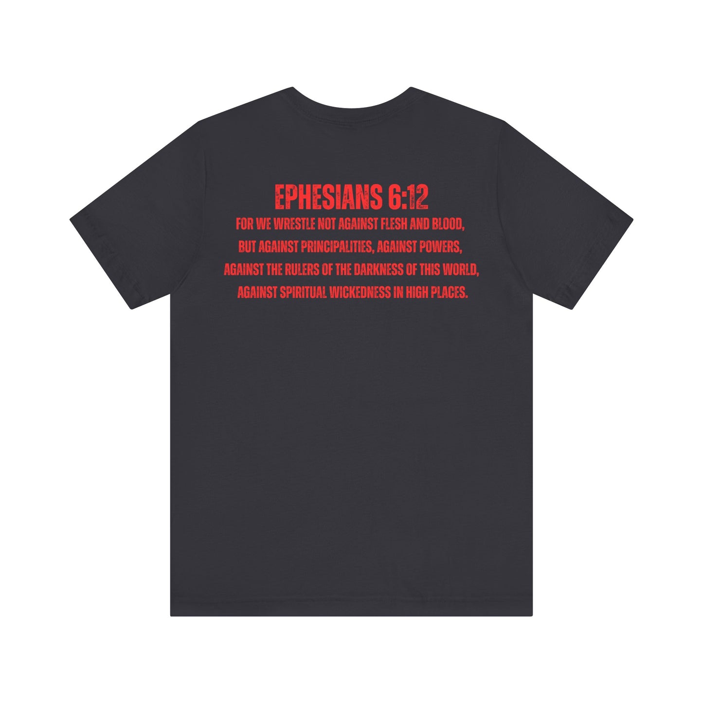 Fighting the Darkness Christian Jersey T-Shirt – Ephesians 6:12 Bible Verse Tee, Spiritual Warrior Faith Apparel