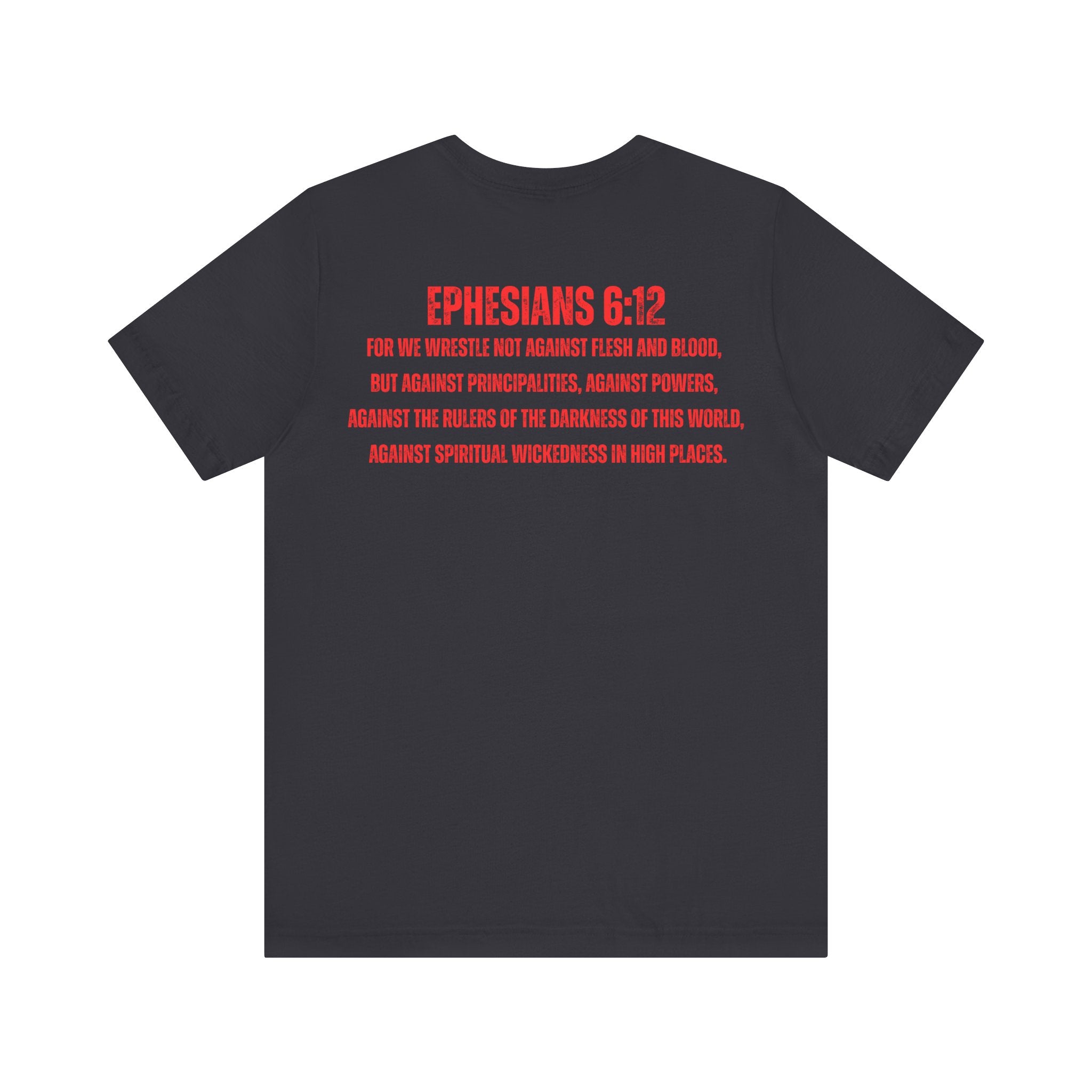 Fighting the Darkness Christian Jersey T-Shirt – Ephesians 6:12 Bible Verse Tee, Spiritual Warrior Faith Apparel