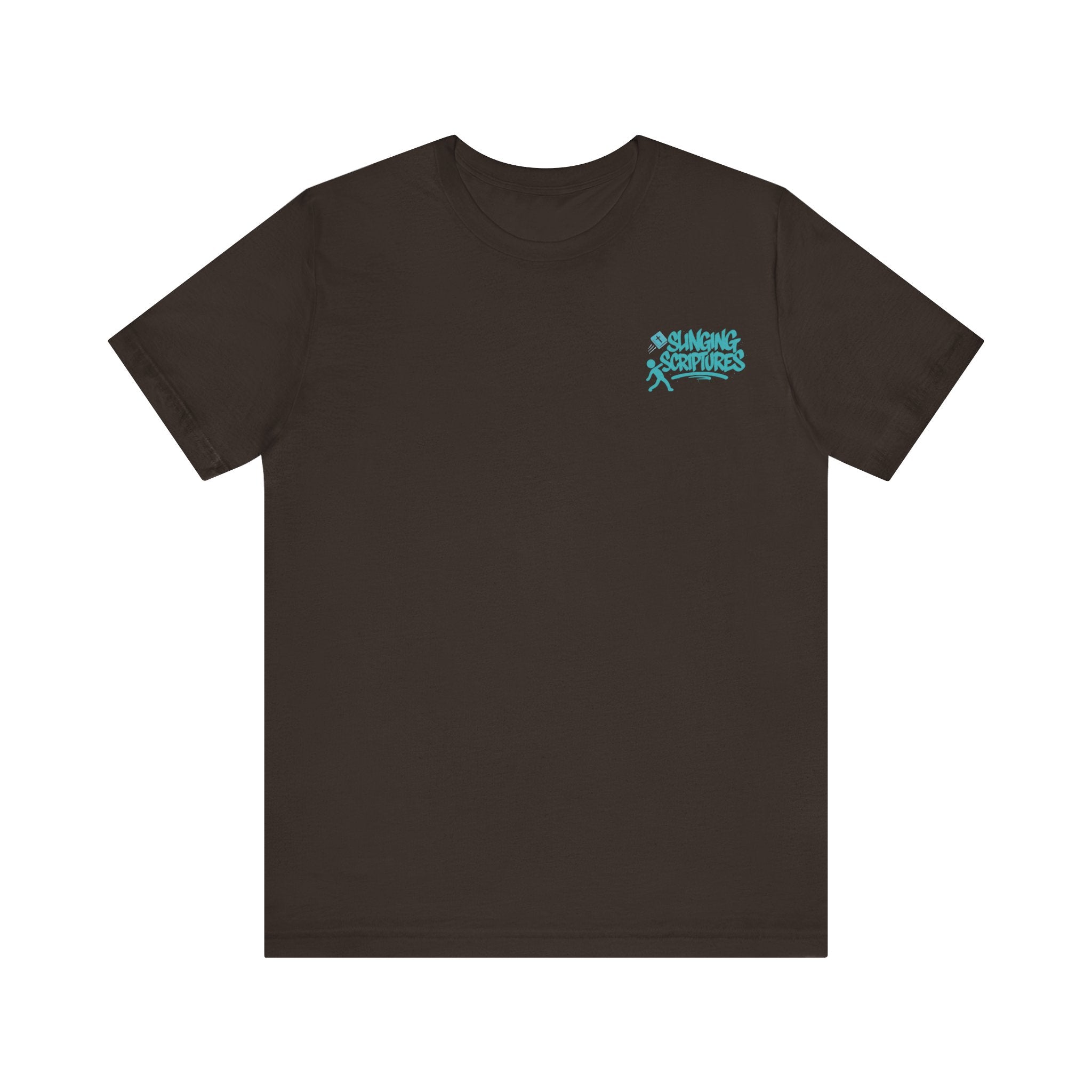 Psalm 54:2 T-Shirt – Unisex Jersey Short Sleeve Christian Tee with Praying Artwork & Slinging Scriptures Logo
