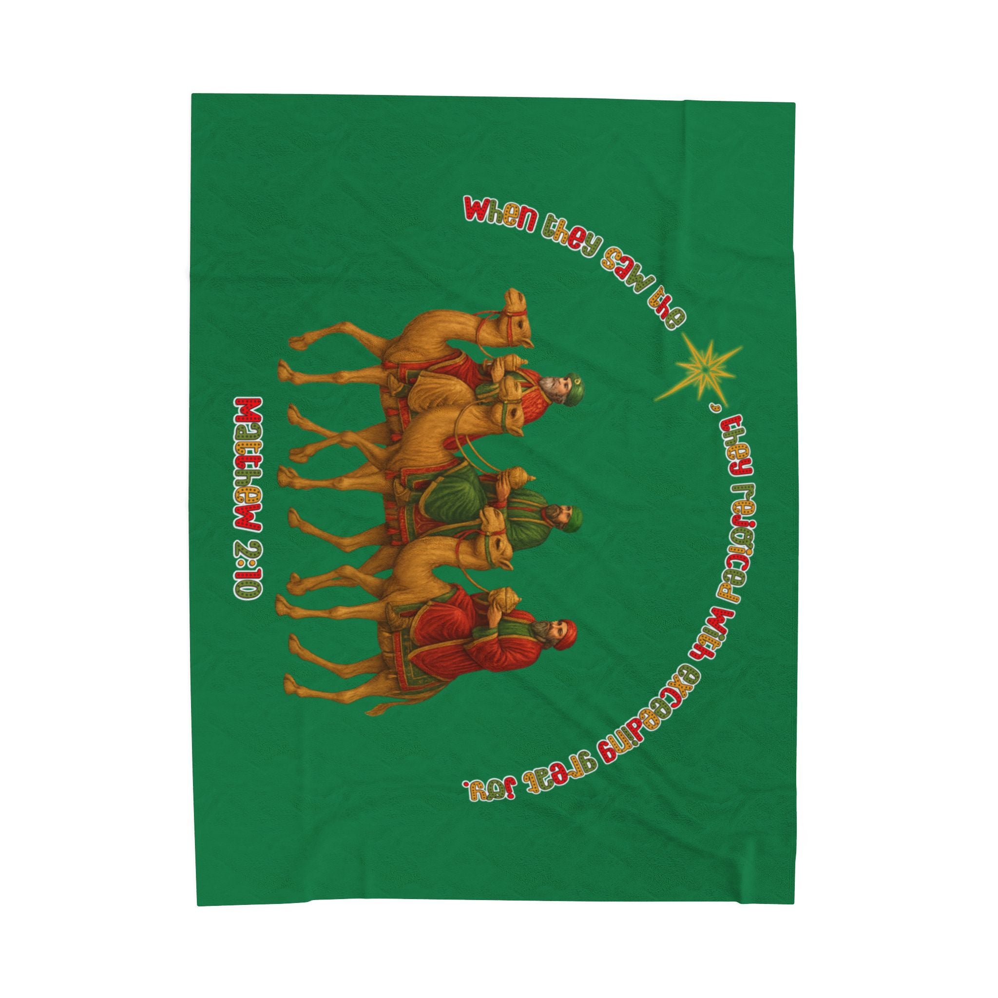 They Rejoiced with Great Joy — Matthew 2:10 | Christmas Velveteen Blanket