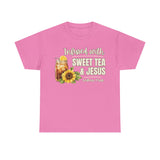 Infused with Sweet Tea & Jesus Tee – Southern Faith Shirt for Women | Boutique Christian Graphic T-Shirt