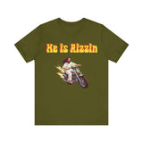 He is Rizzin Unisex Jersey Short Sleeve Tee with Matthew 11:28