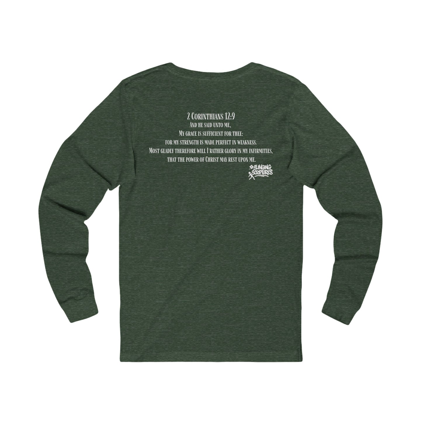 His Grace Sustains Me — 2 Corinthians 12:9 | Unisex Christian Jersey Long Sleeve T-Shirt