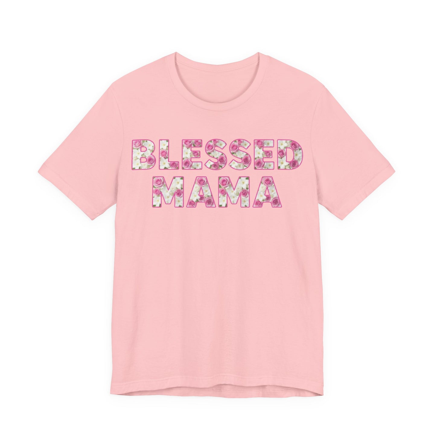Blessed Mama Floral Tee – Southern Boutique Mother’s Day Shirt | Pink Rose Christian Mama T-Shirt | Bella Canvas Soft Women’s Gift