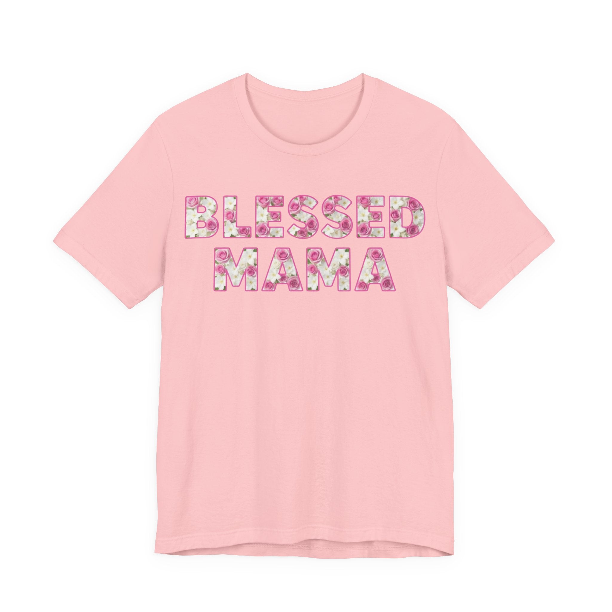 Blessed Mama Floral Tee – Southern Boutique Mother’s Day Shirt | Pink Rose Christian Mama T-Shirt | Bella Canvas Soft Women’s Gift