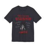 The Devil Thought He Won — Amen Christian Tee, Unisex Jersey Short Sleeve, Spiritual Warrior Shirt, Faith-Based Gift
