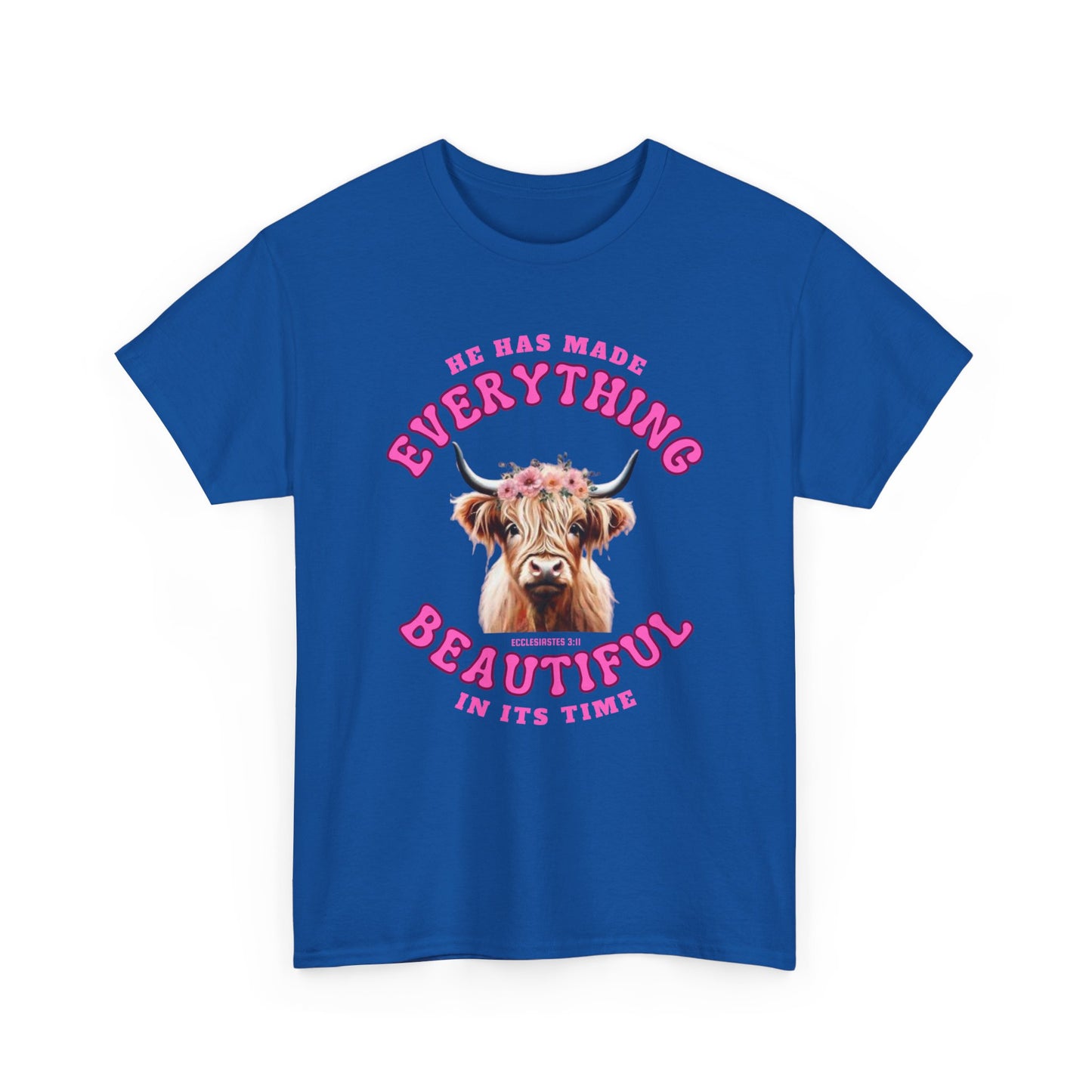 Everything Beautiful in Its Time Tee | Ecclesiastes 3:11 Scripture Shirt | Unisex Heavy Cotton Inspirational Christian T-Shirt