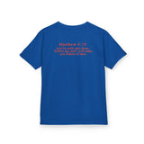Hooked on Jesus Kids Tee | Matthew 4:19 Scripture Shirt | Christian Fishing T-Shirt for Children | Faith-Based Kids Apparel